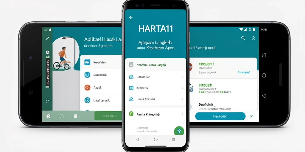 Antarmuka HARTA11 menampilkan pelacakan langkah yang sederhana dan informatif.