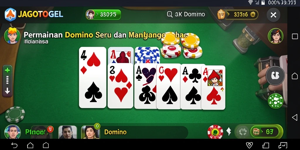 Antarmuka permainan Domino JAGOTOGEL yang menarik dan interaktif.