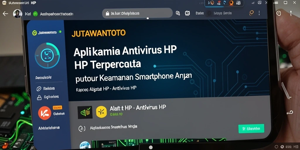 Antarmuka utama JUTAWANTOTO yang menunjukkan fungsi keamanan Antivirus HP.