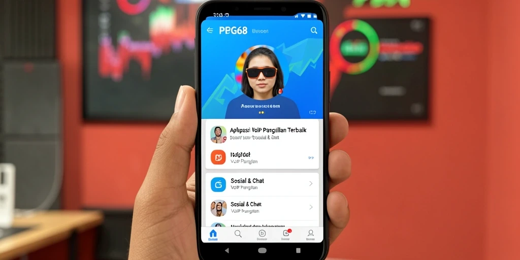 Antarmuka pengguna PGG68 yang sederhana untuk panggilan VoIP.