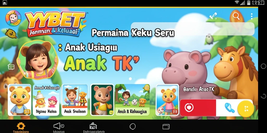 Tampilan antarmuka YYBET yang menarik dan ramah anak.